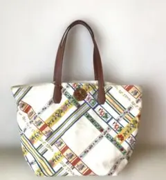 トリーバーチ　キャンバス　トートバッグ　花柄