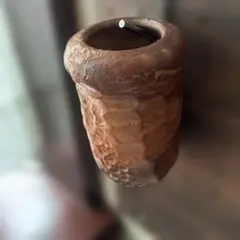 陶器　壁掛け一輪挿し 茶系　良品のサムネイル