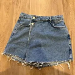 ZARA デニムショートパンツ ラップデザイン XSサイズ