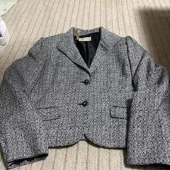 グレー系チェック柄ダブルボタンジャケット