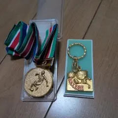 サッカーメダル　サッカーキーホルダー　ケース付き