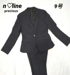 n♡line 　エヌライン　パンツスーツ　ネイビーブルー　チェック柄 　洗える