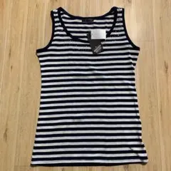 タンクトップ　ストーン付き　ボーダー　ネイビー　Ｍサイズ