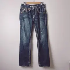 Y2K 00s トゥルーレリジョン　ダメージ加工デニム　ジーンズ　ブーツカット