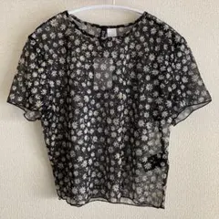 小花柄シフォン地ブラウス