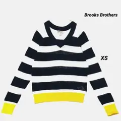 Brooks Brothers ボーダーニット XS 綿100% Vネック