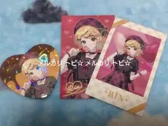 鏡音リン 雪ミク 缶バッジ ＆ チェキ風カード 3点セット
