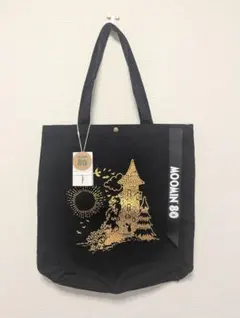 新品 MOOMIN 80周年記念　キャンバストート ムーミン屋敷　黒　帆布トートのサムネイル