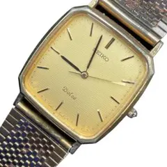 【新品電池/稼働】セイコー ドルチェ クォーツ 腕時計 ゴールド文字盤 スクエア