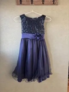 ネイビー スパンコールドレス 140cm