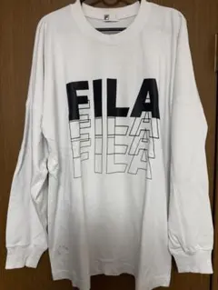 FILA ロゴプリント 長袖Tシャツ ホワイト