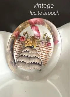 ルーサイト ヴィンテージブローチ インタリオ クリノリンスタイル