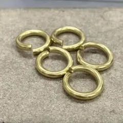 5点セット 真鍮製 丸カンリング 直径12mm キーホルダーパーツ