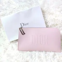 【新品・未使用・箱付】Dior ディオール ノベルティ ポーチ ピンク レザー調のサムネイル