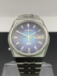 CITIZEN COSMOTRON 電磁テンプ 稼働品 ブルー文字盤 - メルカリ