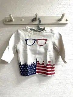 メガネ柄　ニューヨークの街並み　薄手のトレーナー