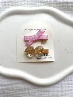 2個set♡リボンとレジンのヘアクリップ