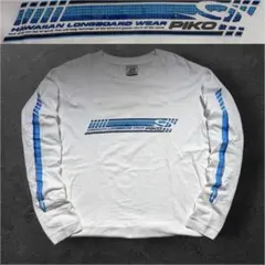 00s piko ピコ ロンT ロゴ 袖プリント 白 青 M サーフ系 y2kのサムネイル