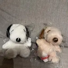 【新品】　スヌーピー　チェーン付き　ぬいぐるみ2匹セット