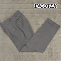 INCOTEX スラックス 千鳥 ハウンドトゥース ダブル裾 48