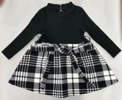SHEIN ベビー リブニットチェック柄ワンピース 9-12Mのサムネイル