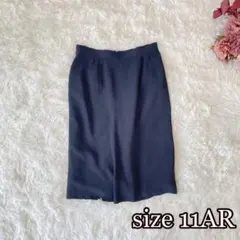 フォーマルスカート ネイビー 11AR 膝丈 セレモニー オフィス　日本製