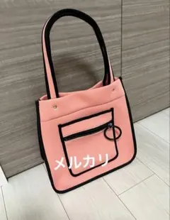 パピヨネ　ピンク　PAPILLONNER スクエアWETライントートバック　希少