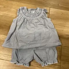 ストライプ フリル付きタンクトップとショートパンツセット 80cmのサムネイル