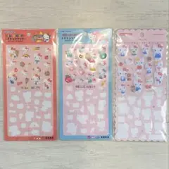 【ハローキティ】エポキシステッカー２種＆ふわふわシール１種★おすそわけ