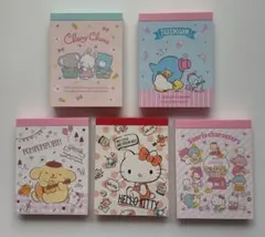 サンリオキャラクターズ ミニメモ帳 ５点セット2018年 平成レトロ