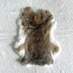 フレンチラビット　ウサギ　毛皮　ラビットファー　ラグ　 インテリア　ブラウン