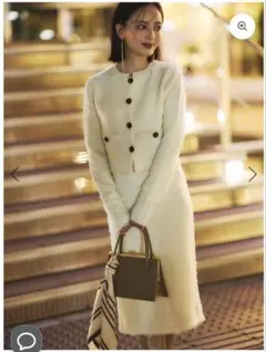 新品未使用❤︎アニュアンス　セットアップ　ニット＆カーディガン❤︎アンサンブル セットアイテム】カーディガンニットセットアップ（膝丈/ミディ