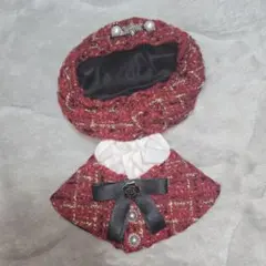 にじぱぺっと ぬい服 ツイード ベレー帽 10cm 12cm いつぬい