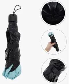 【未使用】三つ折り 折りたたみ傘UVカット晴雨兼用ミントカラー