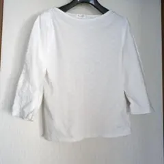Broad Walk ホワイト カットソー 七分袖 綿100％　S