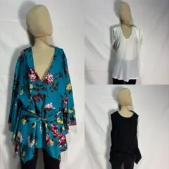 ZARA夏3点セット 花柄×白×黒