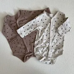 ドット柄ロンパース 70cm 2枚セット