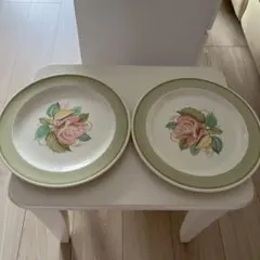 スージークーパー　パトリシア・ローズのオーバルプレート（1930年代以降） スージークーパーのパトリシアローズ、アンティーク食器のオーバル