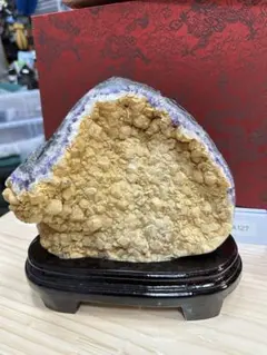天然藍田玉 靠山石 山水景観置物 高級木製台座付き - メルカリ