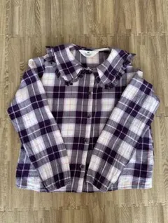 H&M チェック柄フリル襟シャツ EUR 140