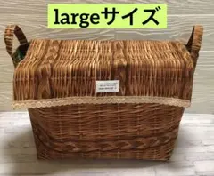 蓋付き布バスケット(largeサイズ)①Xmas ver.