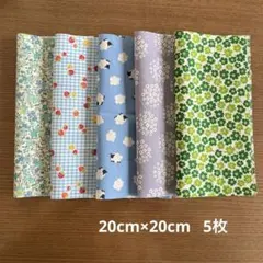 生地　はぎれ　カットクロス　20cm×20cm 5枚