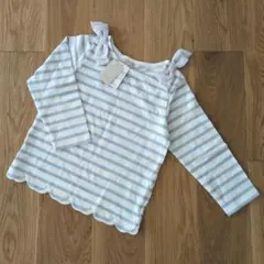 新品♡水色ラメ入りボーダーカットソー♡セラフ、エニィファム、アプレレクール♡