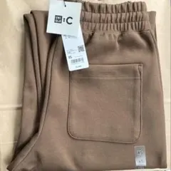 新品未使用　UNIQLO C スウェットワイドパンツ　XSサイズ　ブラウン