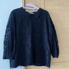 美品　TORRAZZO DONNA レース襟ニット 半袖のサムネイル