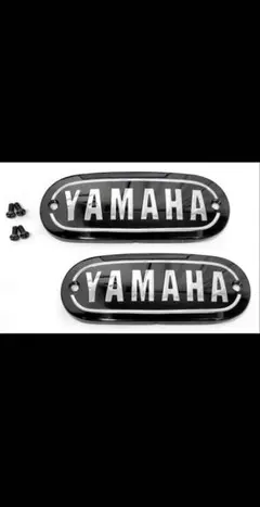 当時物】YAMAHA ロゴプレート エンブレム 2枚セット 旧車 タンク