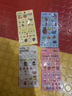 【韓国限定】正規品 ミッフィー ボンボンドロップ風 3Dシール 4種セット