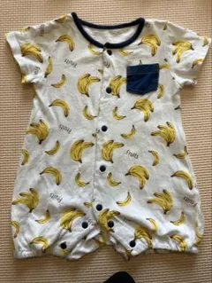 【50〜60cm バナナ柄ロンパース／綿100％】