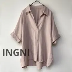 INGNI✳︎ ツイル半袖スキッパーシャツ
