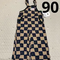 バースデイ　&mignon チェック　サロペット　オーバーオール　90